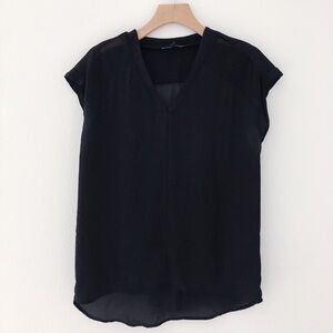 Ro & De Women’s black blouse shirt top S 4 6
